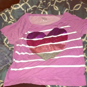 Adorable Justice Size 18 Purple Heart Tee